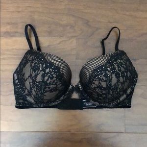 Lace & Fish Net Push Up Bra
